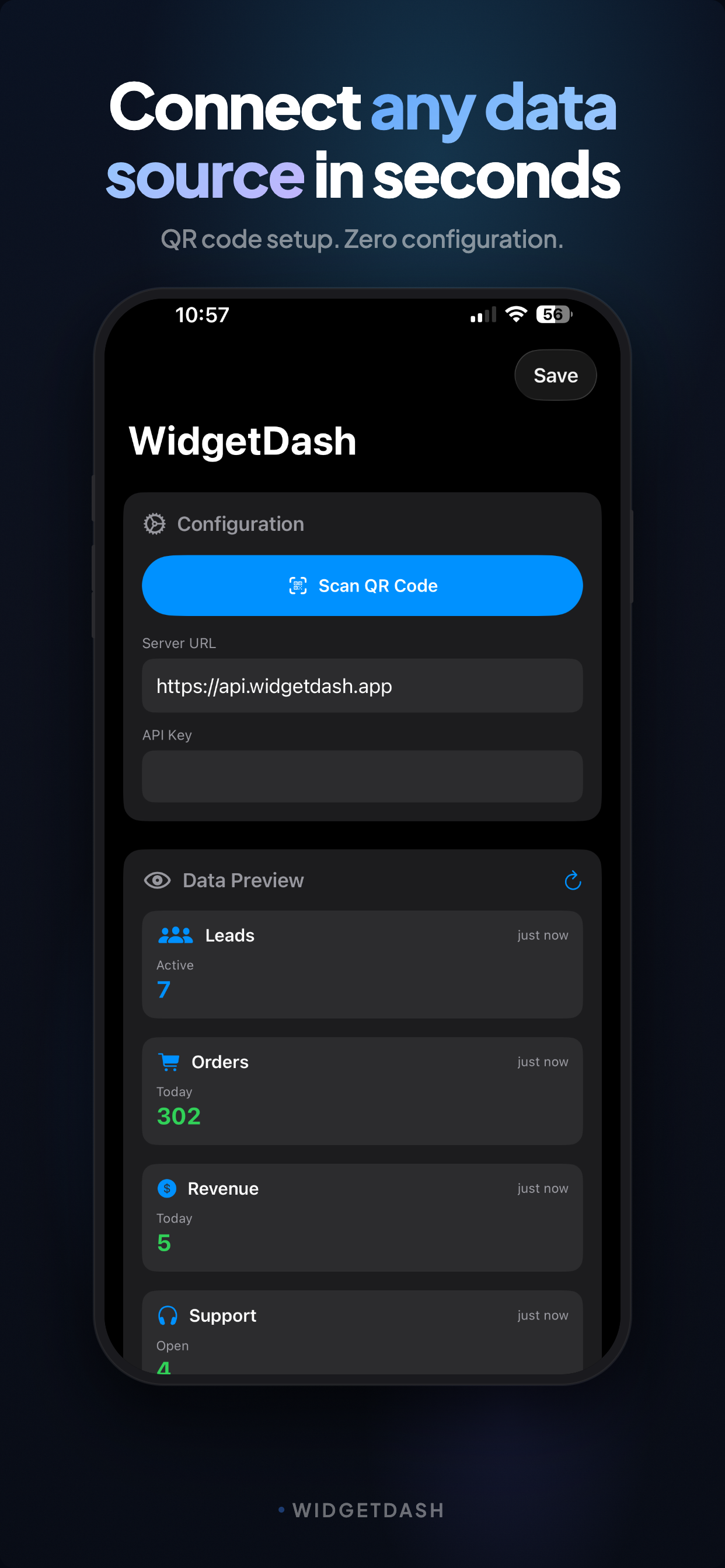 WidgetDash app configuration