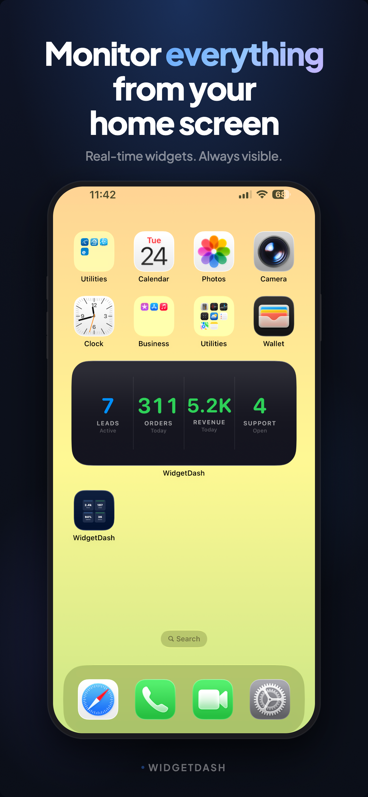 WidgetDash home screen widget